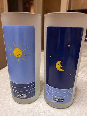 Ποτήρια Μέρα & Νύχτα Hellmann’s καινούργια, σετ 2 τεμαχίων