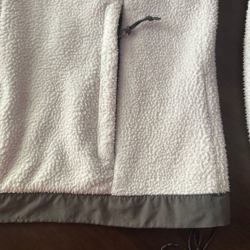 The North Face women's M fleece jacket white with khaki windproof fabric