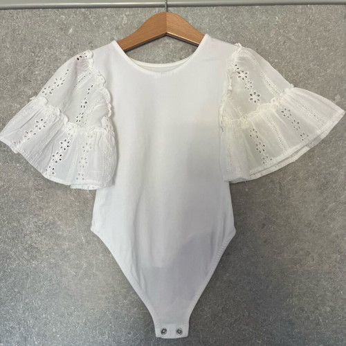 Zara girls' bodysuit in white, like new