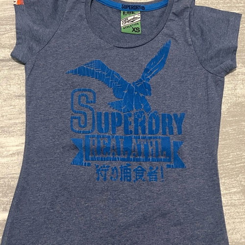 Superdry women's blouse XS like new, grey and blue