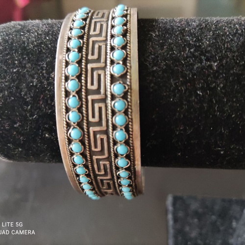 Silver 935 bracelet handmade with turquoise new