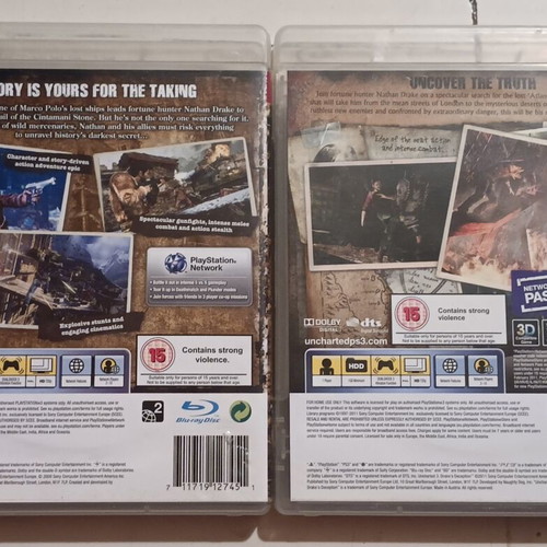 Uncharted 2 Among Thieves and Uncharted 3 Drake's Deception PS3 games bundle