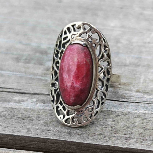 Silver ring with thulite new