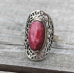 Silver ring with thulite new