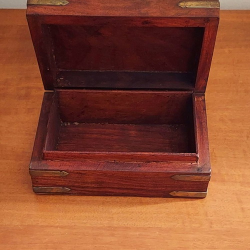 Wooden vintage box used, handmade carved from 1960s