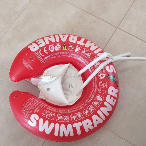 Freds Swimtrainer Classic baby swim trainer used, red, 3 months to 4 years