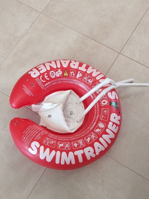 Freds Swimtrainer Classic baby swim trainer used, red, 3 months to 4 years