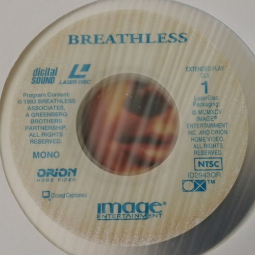Breathless 1983 LaserDisc like new, action