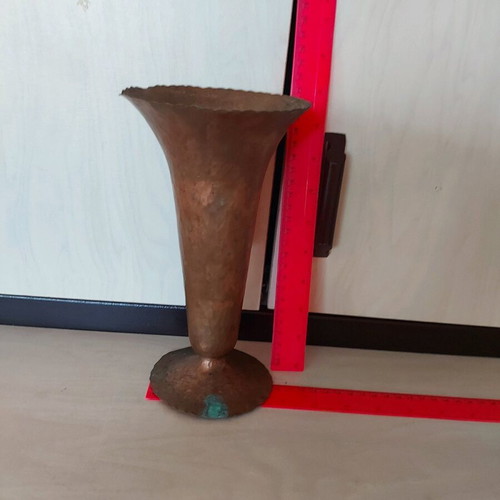 Copper vase used, handmade decorative item