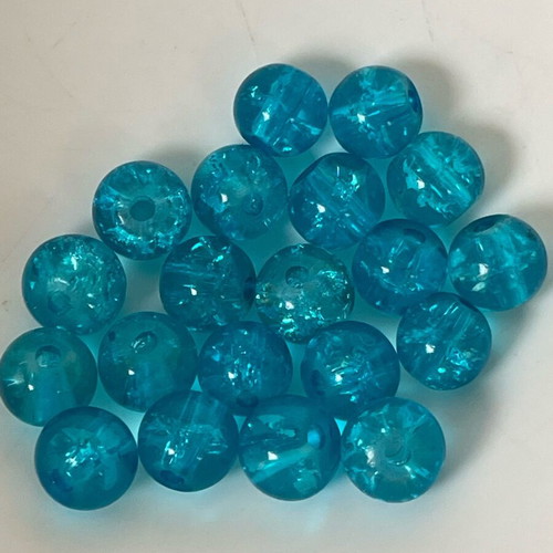 Glass crackle beads like new, pack of 2 bags