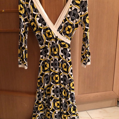 Midi dress cross-over with three-quarter sleeve one size