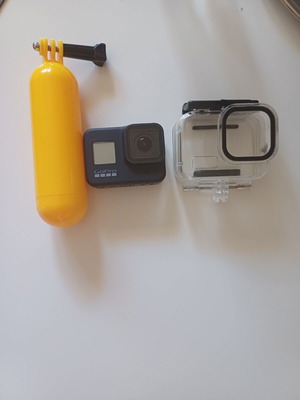 GoPro Hero 8 Black camera used with waterproof case and floating grip