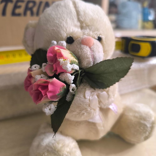Teddy Bear with Flowers like new TDB1008