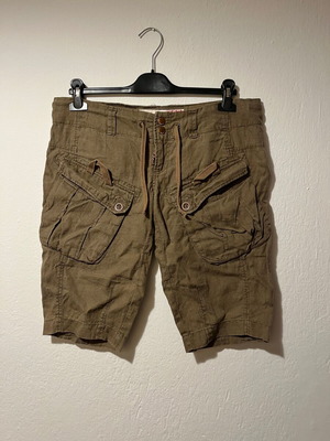 Miss Sixty Brown Linen Cargo Shorts used size 27