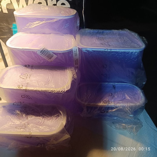 Tupperware Quadro set of 6 airtight containers, lilac