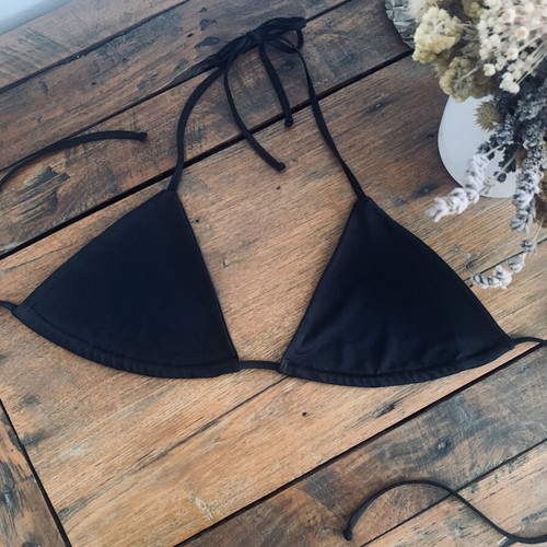 Triangle Bralette jersey top Veloudakis, black, small