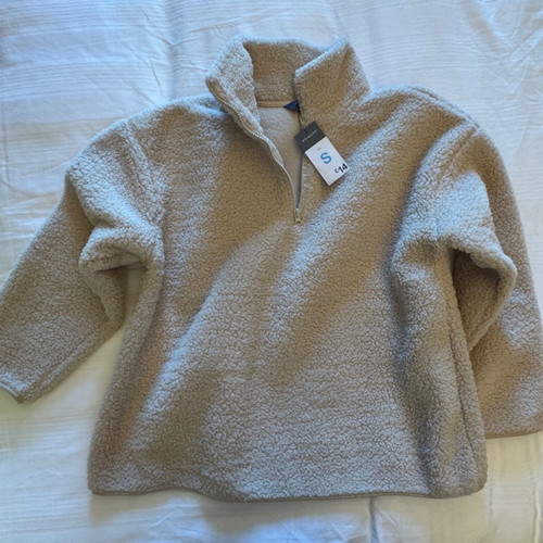 Primark women's fleece sweater used, white beige, size S
