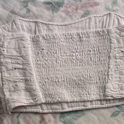 Zara white bustier with embroidery like new