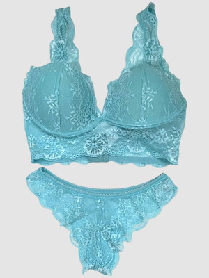 Jadea σετ bralette σουτιέν με brazilian σλιπ τιρκουάζ καινούργιο
