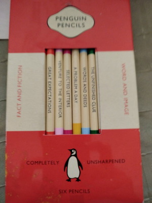 Collectible pencils new, set of 6 by Penguin with book titles