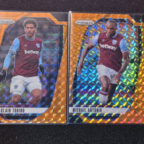 West Ham Prizm Orange Parallel set of 2 cards like new