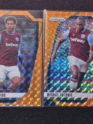 West Ham Prizm Orange Parallel set of 2 cards like new