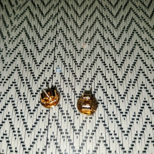 Chrysa flat earrings new, gold-colored with clasp