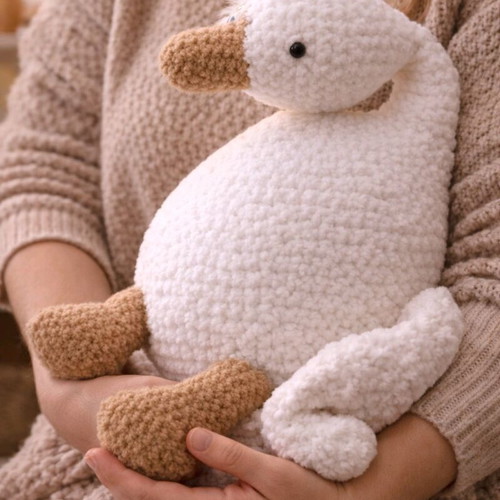 Handmade knitted goose made to order, size 45 cm