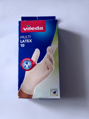 Vileda latex gloves 10 pcs s/m white new
