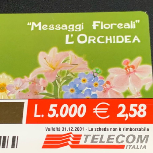 Telecom Italia Orchidea L. 2,500 used phone card