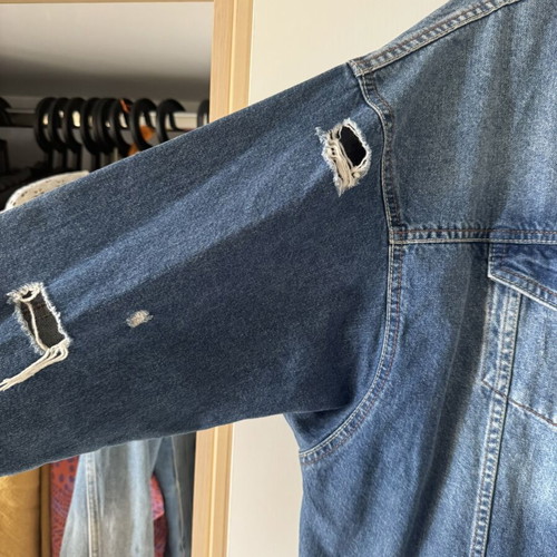 Denim jacket Only size 40 oversized blue wash with distressed details like new