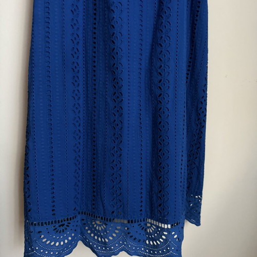 Zara summer dress, Cycladic blue, broderie cotton