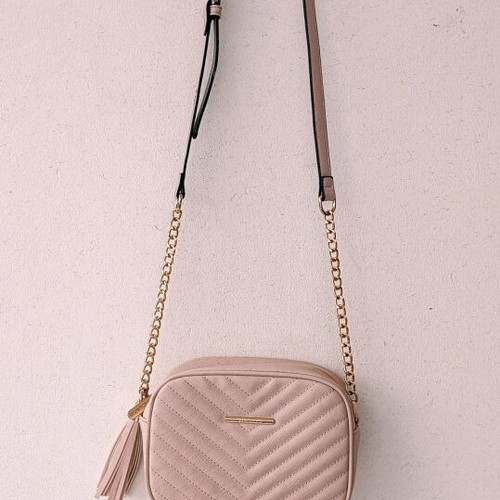 Medium shoulder bag like new, beige with adjustable strap