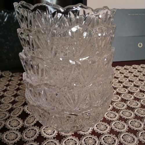 Ice cream bowls new, crystal, pack of 6 pieces