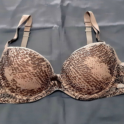 Zara/Ousho 80B Bra with Padding, Animal Print Brown Beige, Like New