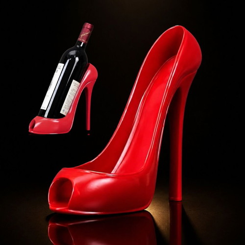 Wine holder red high heel shoe new