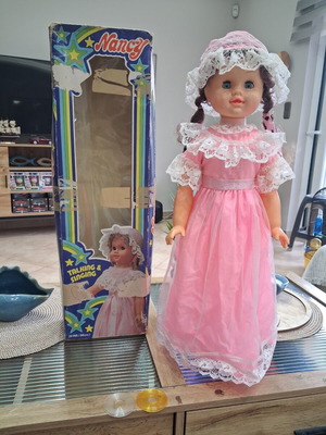 Vintage Nancy doll 66cm talking and singing, like new