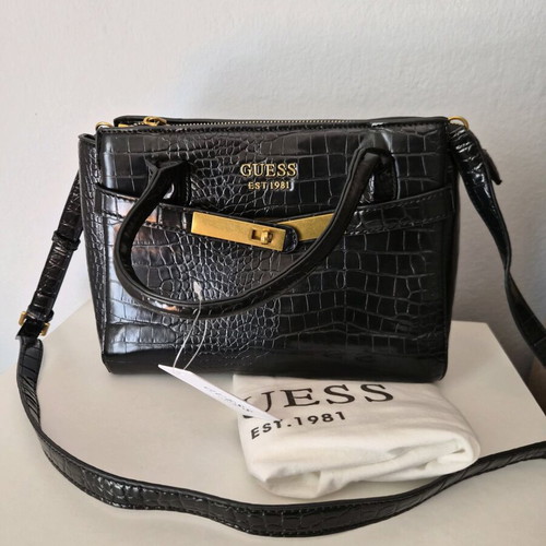 Guess shoulder bag new, black with gold details