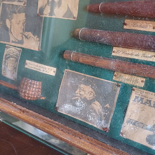 Vintage Sherlock Holmes Shadow Box Wall Decor with Tobacco Theme