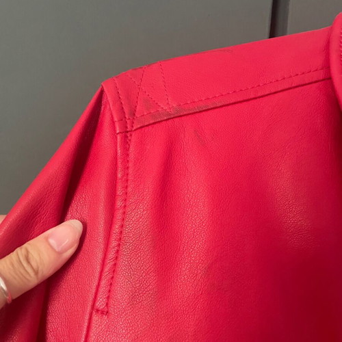 Bershka leather jacket used, red, size M