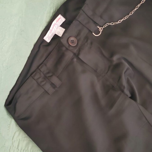 Bershka Black Satin Pants size 34 like new with chain