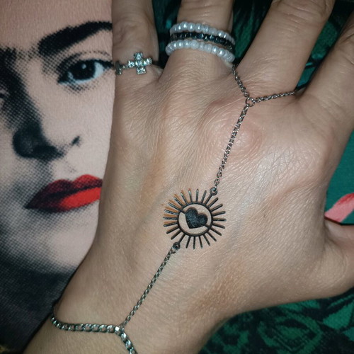 Steel silver bracelet-ring handmade new