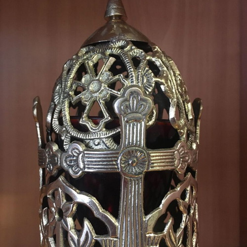 Bronze table lamp new with handmade decoration