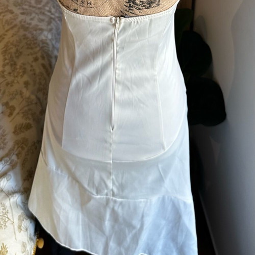 Lovely satin dress like new with sequin and bead design
