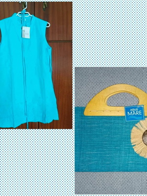 Mystico dress and Aqua Mare handbag set new, turquoise
