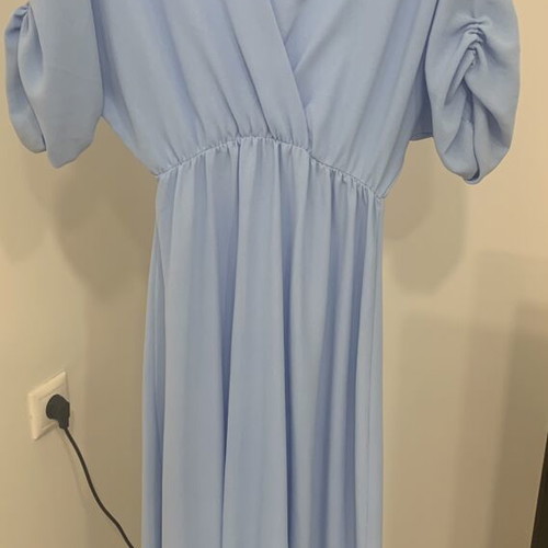 Blue wrap dress one size like new
