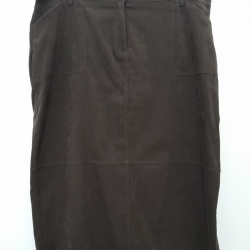 Midi skirt XLNT by KappAhl dark brown suede texture size 54 like new