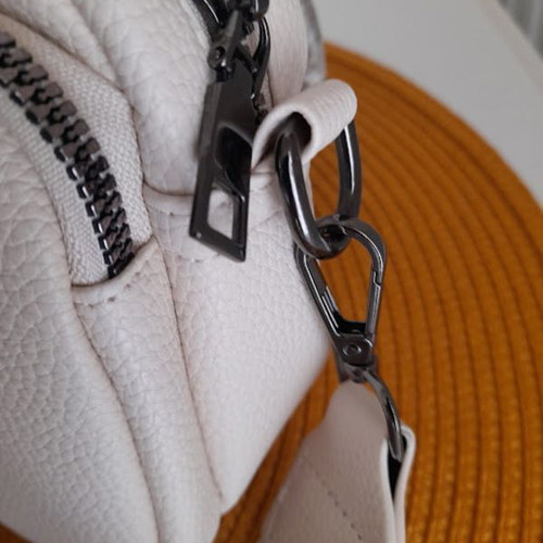 Beige crossbody bag new, artificial leather with multiple pockets