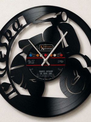 Vinyl disc wall clock I love vespa