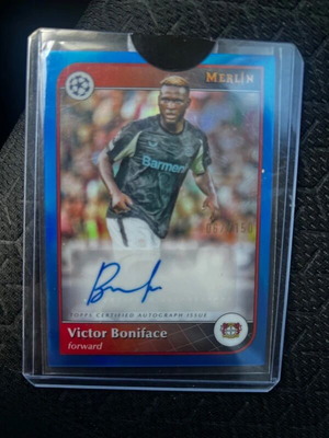 Victor Boniface Blue Refractor Certified Autograph Card /150 Leverkusen like new